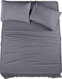 Utopia Bedding Queen Bed Sheets Set - 4 Piece Bedding - Brushed Microfiber - Shrinkage and Fade Resistant - Easy Care (Queen, Grey)