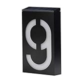 LED Address Numbers Plaques, House Number Sign, Wall Mounted Sign, Solar Powered (Digit 9)