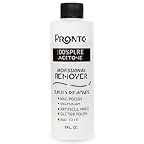 Pronto 100% Pure Acetone - Quick, Professional Nail Polish Remover - For Natural, Gel, Acrylic, Sculptured Nails (8 FL. OZ.)