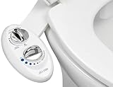 LUXE Bidet NEO 120 - Self-Cleaning Nozzle, Fresh Water Non-Electric Bidet Attachment for Toilet Seat, Adjustable Water Pressure, Rear Wash (White), 17 x 10 x 3 inches