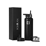 IRON °FLASK Sports Water Bottle - 40oz, 3 Lids (Straw Lid), Leak Proof - Stainless Steel Gym & Sport Bottles for Men, Women & Kids - Double Walled, Insulated Thermos, Metal Canteen