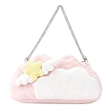 GeekShare Cute Pink Plush Bag with A Shoulder Strap, Cartoon Crossbody Shoulder Bag Carrying Case Compatible with Nintendo Switch/OLED and Other Little Accessories -- Star Wings