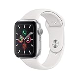 Apple Watch Series 5 (GPS, 40MM) Silver Aluminum Case with White Sport Band (Renewed)
