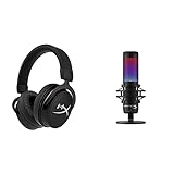 HyperX Cloud Mix - Wired Gaming Headset + Bluetooth - Black & QuadCast S – RGB USB Condenser Microphone