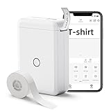 Label Maker Machine with Tape, D110 Portable Bluetooth Label Printer, Small Smart Phone Handheld Sticker Mini Labeler, Easy to Use Inkless Office Home Organization USB Rechargeable