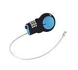 Lewis N. Clark TSA Approved Padlock & Bike Lock for Luggage + Travel, Set Your Combo w/30in Retractable Steel Cable, Blue, One Size