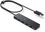 Anker 4-Port USB 3.0 Hub, Ultra-Slim Data USB Hub with 2 ft Extended Cable [Charging Not Supported], for MacBook, Mac Pro, Mac mini, iMac, Surface Pro, XPS, PC, Flash Drive, Mobile HDD