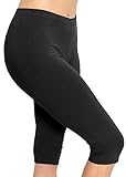 STRETCH IS COMFORT Women's Knee Length Leggings Black Large