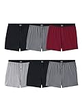 Fruit of the Loom Men's Tag-Free Boxer Shorts (Knit & Woven), Knit-6 Pack-Assorted Colors, Large