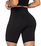 Sunzel 8' / 5' / 3' Biker Shorts for Women with Pockets, High Waisted Yoga Workout Shorts Black