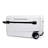 Igloo 110 Qt Glide Pro Portable Large Ice Chest Wheeled Cooler, White