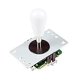 Fosiya Arcade Joystick 4 8 Ways Bat Top Ball Joystick for PC PS3 Xbox 360 Arcade1up Games Console Kit Parts (White)