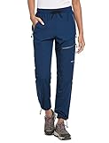 BALEAF Women's Hiking Pants Quick Dry Water Resistant Lightweight Joggers Pant for All Seasons Elastic Waist Navy Blue Size M