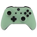 eXtremeRate Matcha Green Soft Touch Grip Front Housing Shell Cover for Xbox One S/X Controller, Replacement Parts Custom Case Faceplate for Xbox One Wireless Controller 1708 - Controller NOT Included