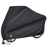 Puroma Bike Cover Outdoor Waterproof Bicycle Covers Rain Sun UV Dust Wind Proof with Lock Hole for Mountain Road Electric Bike, XL (Basic Black)