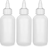 BRIGHTFROM Twist Top Applicator Bottles, Squeeze 4 OZ Empty Plastic Bottles, Refillable, Open/Close Nozzle - Leak Proof, Multi Purpose - 3 PACK