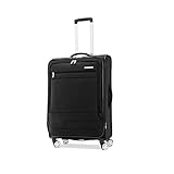 Samsonite Aspire DLX Softside Expandable Luggage with Spinner Wheels, Checked-Large 29-Inch, Black