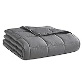 Weighted Blanket (Dark Grey,48'x72'-15lbs) Cooling Breathable Heavy Blanket Microfiber Material with Glass Beads Big Blanket for Adult All-Season Summer Fall Winter Soft Thick Comfort Blanket