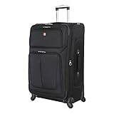 SwissGear Sion Softside Expandable Luggage, Black, Checked-Large 29-Inch