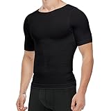 Men's Slimming Body Shaper Vest Undershirt Abs Abdomen Slim Tank Top (Black, X-Large)