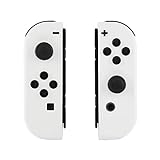 eXtremeRate Soft Touch Grip White Joycon Handheld Controller Housing with Full Set Buttons, DIY Replacement Shell Case for Nintendo Switch & Switch OLED Model Joy-Con – Console Shell NOT Included