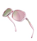 FEISEDY Vintage Womens Polarized Sunglasses UV400 Wrap Around Fashion Shades B2526 (Pink Mirrored, 56)