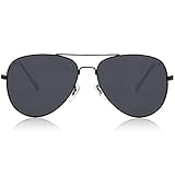 SOJOS Classic Aviator Polarized Sunglasses for Men Women Vintage Retro Style SJ1054,Black/Grey