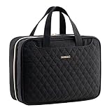 Everfun Hanging Travel Toiletry Bag for Women Men Large Makeup Cosmetic Organizer Bag with 4 Compartments Water-resistant Full Open Carry-on Dopp Kit for Full Size Travel Accessories