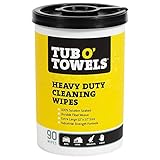 Tub O Towels TW90 Heavy-Duty 10' x 12' Size Multi-Surface Cleaning Wipes, 90 Count Per Canister