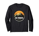 via ferrata climbing club with mountains Long Sleeve T-Shirt