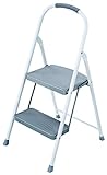 Rubbermaid RMS-2 2-Step Steel Step Stool with Hand Grip, 225 lb Capacity, White