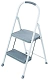 Rubbermaid RMS-2 2-Step Steel Step Stool with Hand Grip, 225 lb Capacity, White