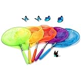 USATDD Kids Telescopic Butterfly Fishing Nets Great for Catching Insects Bugs Fish Caterpillar Ladybird Nets Outdoor Tools Colorful Extendable 34' Inch (5 Pack)