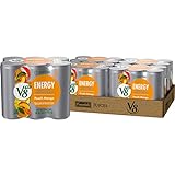 V8 +ENERGY Peach Mango Energy Drink Made with Real Vegetable and Fruit Juices, 8 FL OZ Can (4 Packs of 6 Cans)