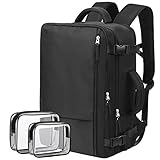 Hanples Extra Large Travel Backpack for Women as Person Item Flight Approved, 40L Carry On Backpack, 17 Inch Laptop Waterproof Backpack, Hiking, Casual Bag Backpack(Black)