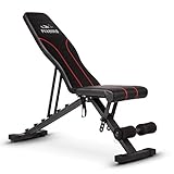 FLYBIRD Adjustable Bench,Utility Weight Bench for Full Body Workout- Multi-Purpose Foldable Incline Bench (Black)