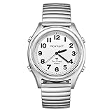 Hearkent Atomic Talking Watch for blind and Visually impaired Stainless Steel strech band best Gift for Elderly or Blind People