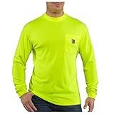 Carhartt Men's High Visibility Force Color Enhanced Long Sleeve Tee,Brite Lime,Large