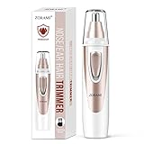 Ear and Nose Hair Trimmer Clipper - 2022 Professional Painless Eyebrow & Facial Hair Trimmer for Men Women, Battery-Operated Trimmer with IPX7 Waterproof, Dual Edge Blades for Easy Cleansing Pink