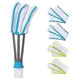 SetSail Blind Duster, Window Blind Cleaner Duster Brush with 4 Microfiber Sleeves Blind Cleaning Tools for Vertical Blinds Air Conditioner Jalousie Dust Ceiling Fans Car Vents Jalousie Dust Collector…