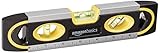 Amazon Basics 9-Inch Magnetic Torpedo Level and Ruler, 180/90/45 Degree Bubbles, Black