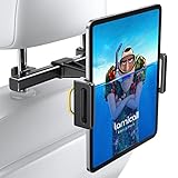 Lamicall Car Tablet Headrest Holder - Car Back Seat Headrest Tablet Mount Stand for Kids, Road Trip Essentials, Compatible with iPad Pro Air Mini, Galaxy Tab, Other 5.5 to 8.6' Wide Devices, Black