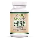 Magnesium L Threonate Capsules (Magtein) – High Absorption Supplement – Bioavailable Form for Sleep and Cognitive Function Support – 2,000 mg – 100 Capsules