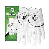 FootJoy Men's WeatherSof 2-Pack Golf Glove, White, Large, Worn on Left Hand