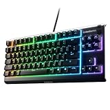 SteelSeries Apex 3 TKL RGB Gaming Keyboard – Tenkeyless Compact Form Factor - 8-Zone RGB Illumination – IP32 Water & Dust Resistant – Whisper Quiet Gaming Switch – Gaming Grade Anti-Ghosting,Black