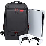 BUBM Console Backpack Compatible for PS5,Large Capacity Travel Carrying Case Compatible for Sony PlayStation5 Console Digital Edition,Storage Bag for Controllers, Monitor,Headset,Game discs,Charger & Accessories