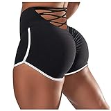Bblulu Back Bandage Cutout High Waist Shorts Women Hollow Out Yoga Short Stretchy Sports Fitness Pants Summer Workout Joggers