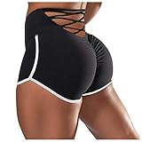 Bblulu Back Bandage Cutout High Waist Shorts Women Hollow Out Yoga Short Stretchy Sports Fitness Pants Summer Workout Joggers