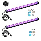 Black Light Bar 10W 1ft LED Blacklight for Fluorescent Tapestry Poster Body Paint Glow Party UV Strip Lights for Cabinet and Display Magnetic THLITURE 2 Pack