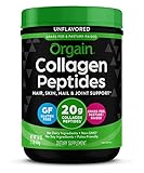 Orgain Hydrolyzed Collagen Powder, 20g Grass Fed Collagen Peptides, Unflavored - Hair, Skin, Nail, & Joint Support Supplement, Paleo & Keto, Non GMO, Type 1 and 3 Collagen - 1lb (Packaging May Vary)